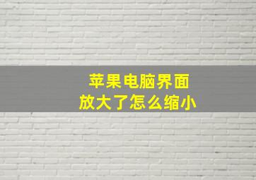 苹果电脑界面放大了怎么缩小