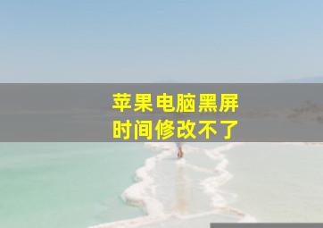 苹果电脑黑屏时间修改不了