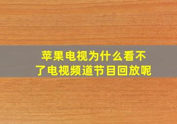 苹果电视为什么看不了电视频道节目回放呢