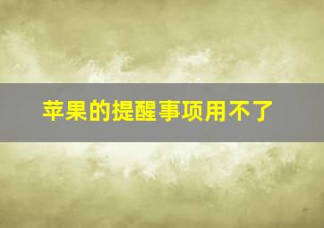 苹果的提醒事项用不了