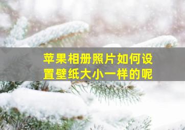 苹果相册照片如何设置壁纸大小一样的呢