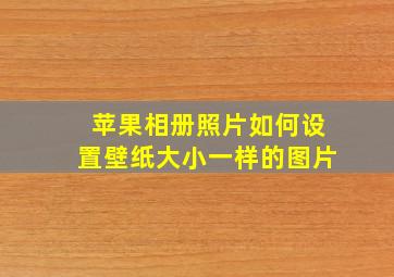 苹果相册照片如何设置壁纸大小一样的图片