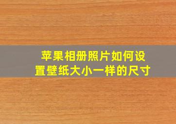 苹果相册照片如何设置壁纸大小一样的尺寸