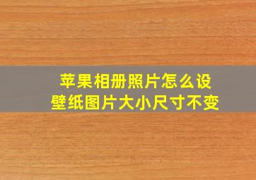 苹果相册照片怎么设壁纸图片大小尺寸不变