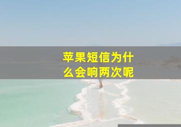 苹果短信为什么会响两次呢