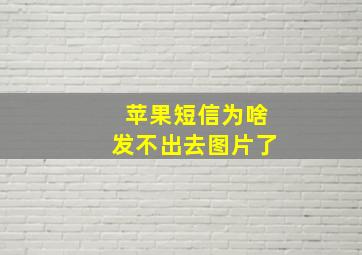 苹果短信为啥发不出去图片了