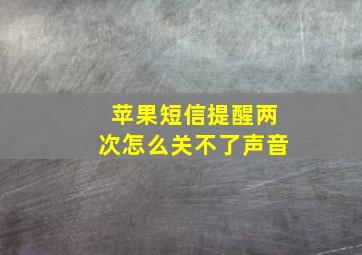 苹果短信提醒两次怎么关不了声音