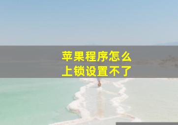 苹果程序怎么上锁设置不了