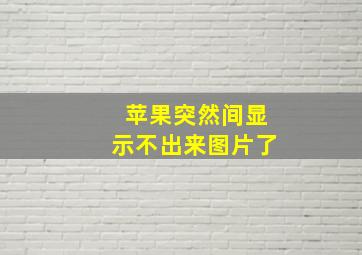 苹果突然间显示不出来图片了