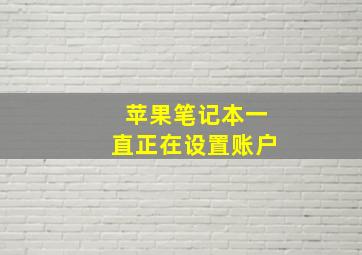 苹果笔记本一直正在设置账户