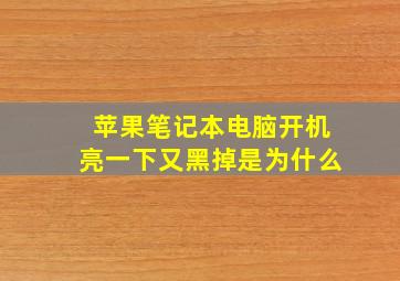 苹果笔记本电脑开机亮一下又黑掉是为什么