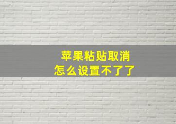 苹果粘贴取消怎么设置不了了