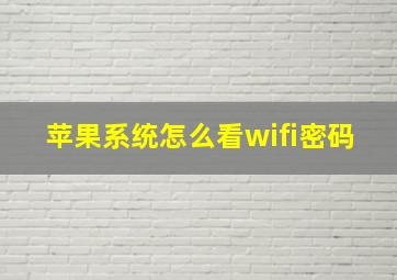 苹果系统怎么看wifi密码