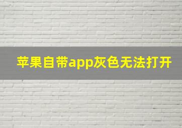 苹果自带app灰色无法打开