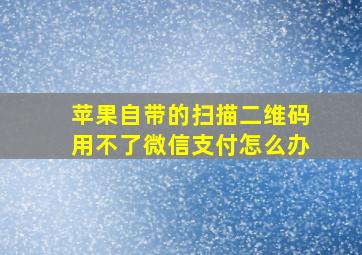 苹果自带的扫描二维码用不了微信支付怎么办