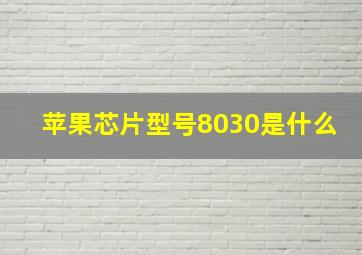 苹果芯片型号8030是什么