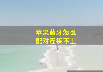 苹果蓝牙怎么配对连接不上