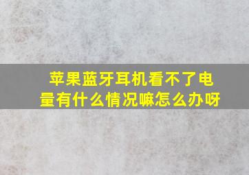 苹果蓝牙耳机看不了电量有什么情况嘛怎么办呀