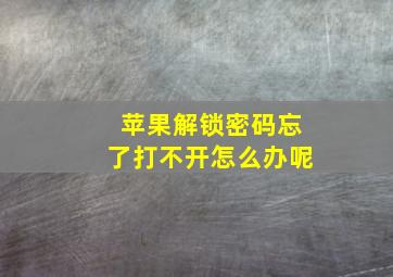 苹果解锁密码忘了打不开怎么办呢