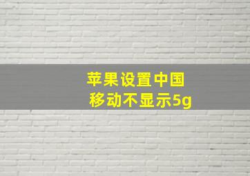 苹果设置中国移动不显示5g