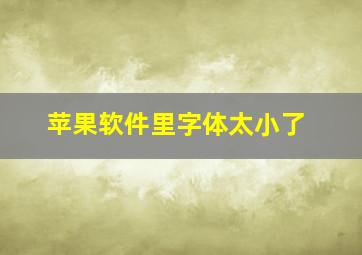 苹果软件里字体太小了