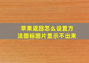 苹果返回怎么设置方法图标图片显示不出来