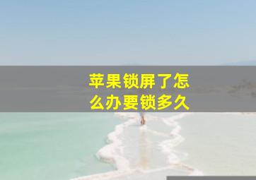 苹果锁屏了怎么办要锁多久