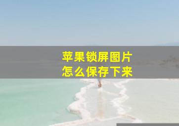 苹果锁屏图片怎么保存下来