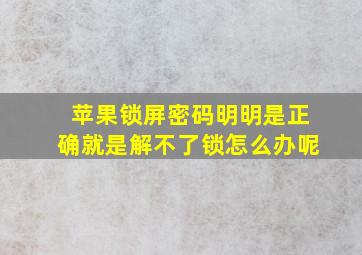 苹果锁屏密码明明是正确就是解不了锁怎么办呢