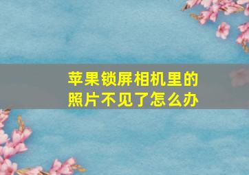 苹果锁屏相机里的照片不见了怎么办