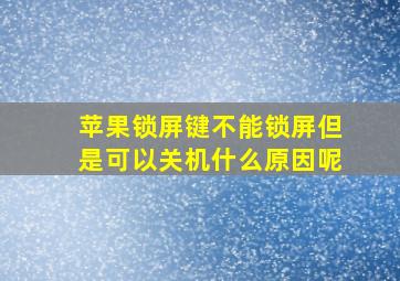 苹果锁屏键不能锁屏但是可以关机什么原因呢