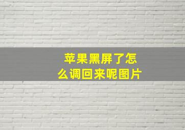 苹果黑屏了怎么调回来呢图片