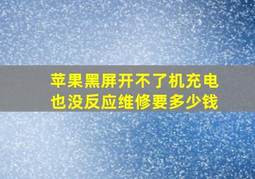 苹果黑屏开不了机充电也没反应维修要多少钱