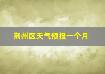 荆州区天气预报一个月