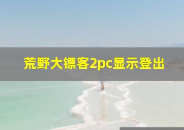 荒野大镖客2pc显示登出