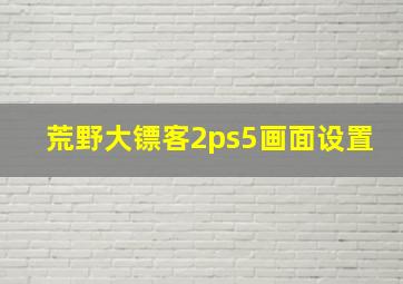 荒野大镖客2ps5画面设置