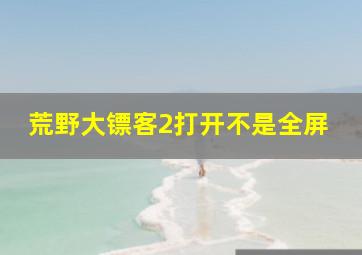 荒野大镖客2打开不是全屏