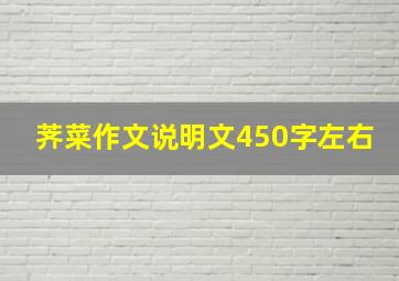 荠菜作文说明文450字左右