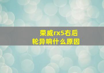 荣威rx5右后轮异响什么原因