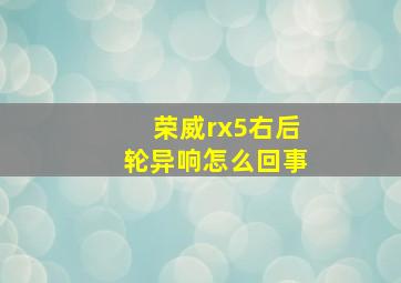 荣威rx5右后轮异响怎么回事