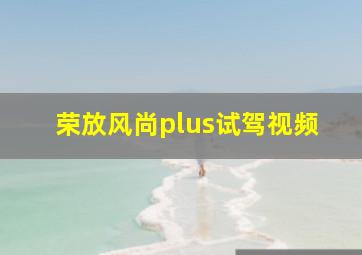 荣放风尚plus试驾视频