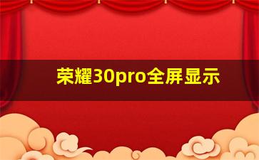 荣耀30pro全屏显示