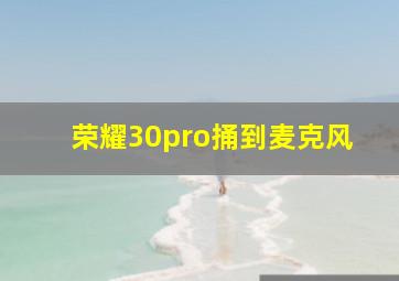 荣耀30pro捅到麦克风