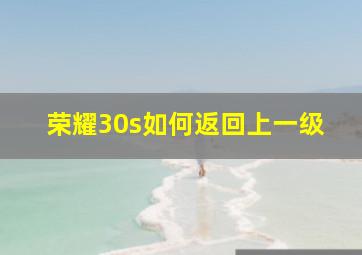 荣耀30s如何返回上一级