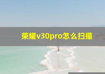 荣耀v30pro怎么扫描