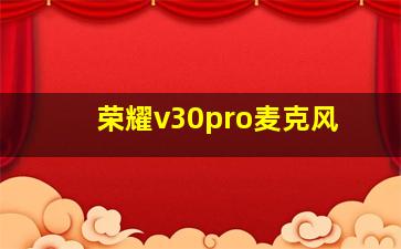 荣耀v30pro麦克风