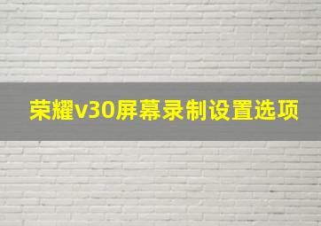 荣耀v30屏幕录制设置选项