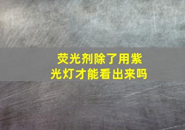 荧光剂除了用紫光灯才能看出来吗