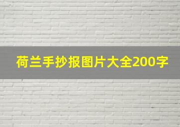 荷兰手抄报图片大全200字