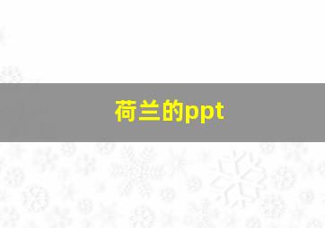 荷兰的ppt